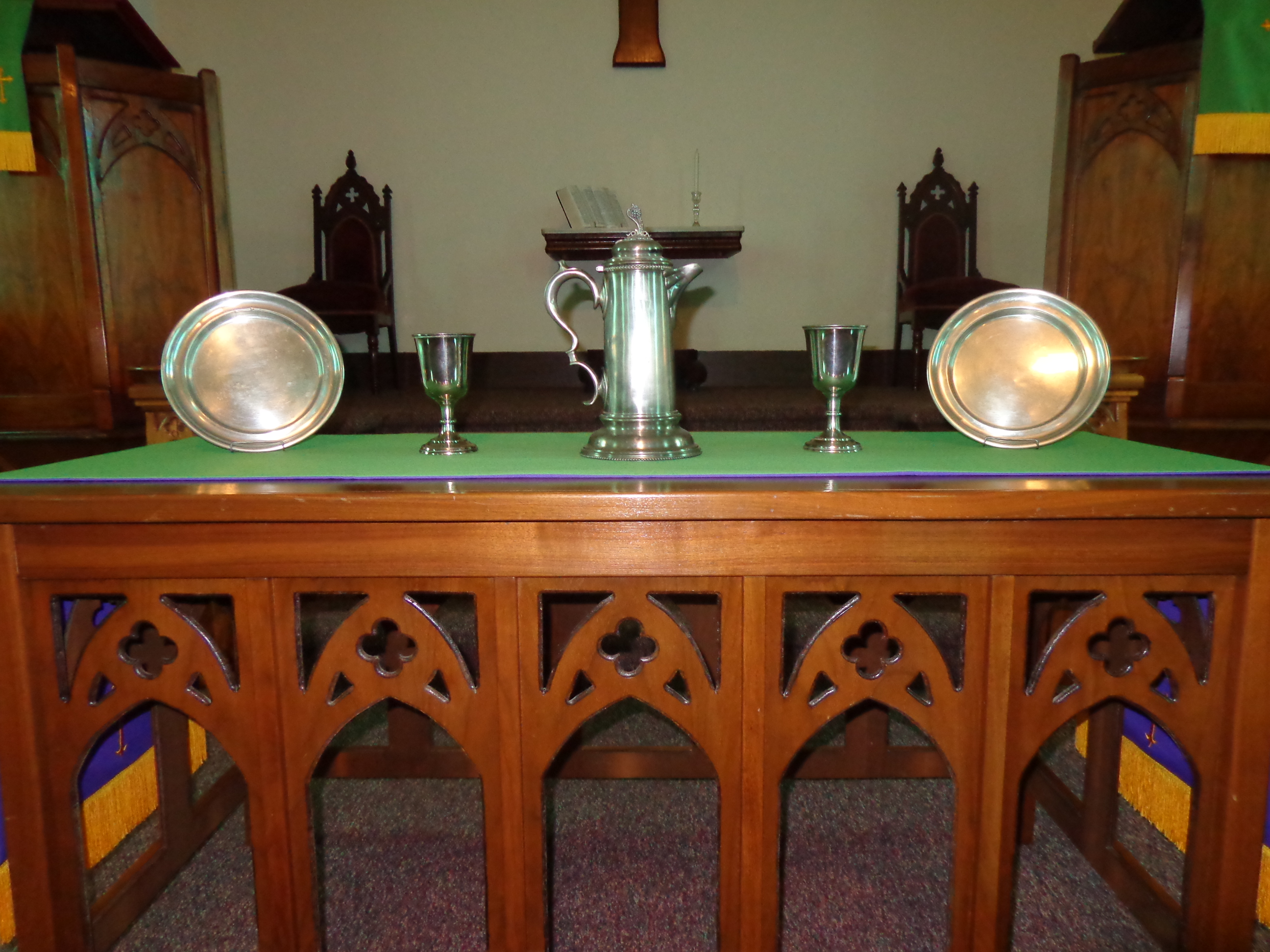 Table with Communion items
